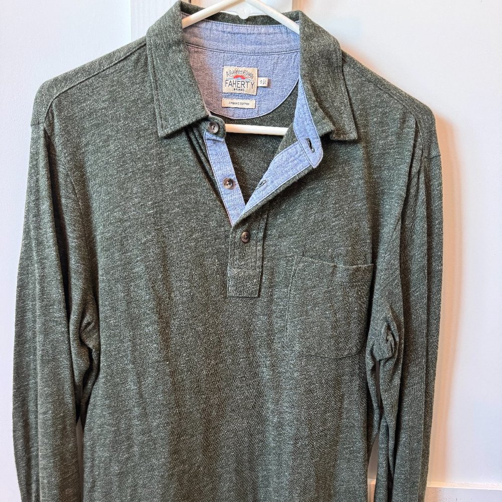 Faherty Long Sleeve Olive Green